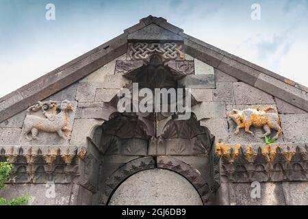 Armenien, Selim. Karawanserei Innenraum, 14. Jahrhundert, alte Berggipfel Raststelle für den Handel Wohnwagen. Stockfoto