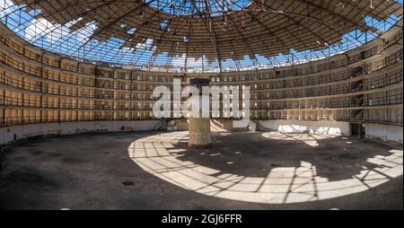 Kuba. Innenansicht der Gefängnisstruktur im Gefängnis Modelo auf der Isle of Youth. Stockfoto