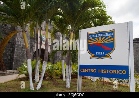 Policia Nacional Revolucionaria Comandancia General Havanna, Kuba. Stockfoto