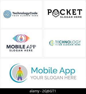 Logo-Design für mobile App-Technologie Stock Vektor