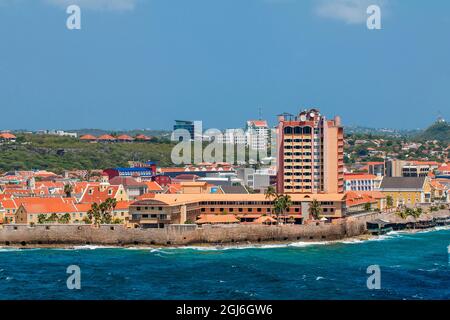 Luftaufnahme der Hauptstadt Willemstad, Curacao. Stockfoto