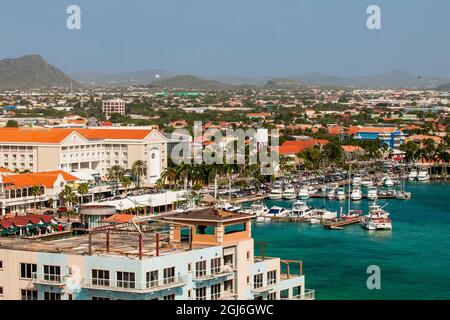 Luftaufnahme der Hauptstadt Willemstad, Curacao. Stockfoto