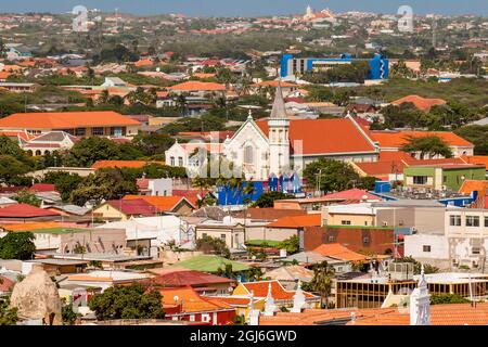 Luftaufnahme der Hauptstadt Willemstad, Curacao. Stockfoto