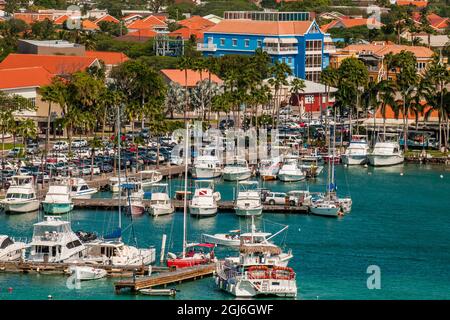 Luftaufnahme der Hauptstadt Willemstad, Curacao. Stockfoto