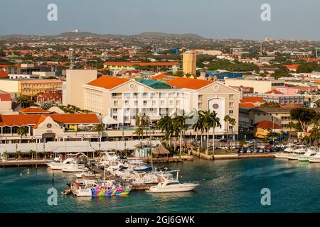 Luftaufnahme der Hauptstadt Willemstad, Curacao. Stockfoto