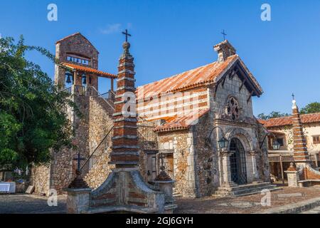 Kirche in Altos de Chavon La Romana, Casa De Campo in Punta Cana, Dominikanische Republik. Stockfoto