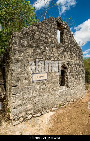 Wade's Green Plantation Historic Site, North Caicos, Turks- und Caicos-Inseln, Karibik. Stockfoto