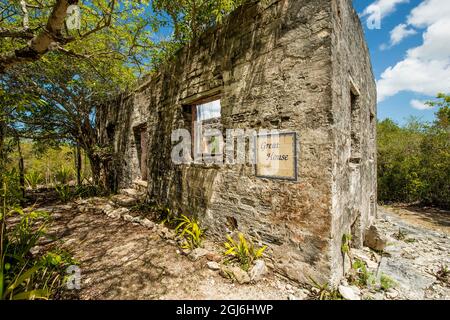 Wade's Green Plantation Historic Site, North Caicos, Turks- und Caicos-Inseln, Karibik. Stockfoto