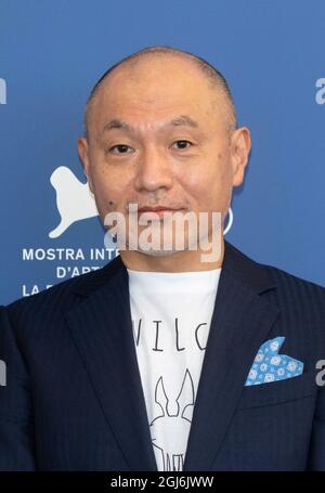 Venedig, Italien. September 2021. Masaaki Yuasa nimmt am 09. September 2021 an der Fotoschau von „Ino-Hu“ während des 78. Filmfestivals in Venedig im Palazzo del Casino auf dem Lido in Venedig, Italien, Teil. Kredit: dpa/Alamy Live Nachrichten Stockfoto