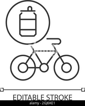 Fahrräder aus Stahlkannen lineare Symbol Stock Vektor