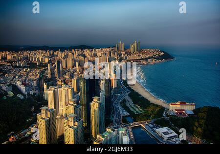 Haeundae Beach in Busan, Südkorea Stockfoto