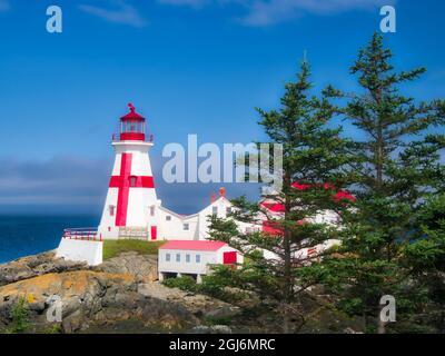 Kanada, Campobello Island. East Quoddy Head Lighthouse an der nördlichsten Spitze von Campobello Island, New Brunswick, Kanada, wurde 1829 erbaut. Stockfoto