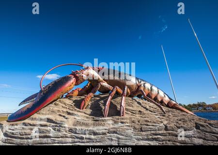 Kanada, New Brunswick, Northumberland Strait, Shediac, der weltweit größte Hummer Statue Stockfoto