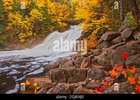 Kanada, Nova Scotia. Mary-Anne Falls und Wald im Herbstlaub. Kredit als: Mike Grandmaison / Jaynes Gallery / DanitaDelimont. com Stockfoto