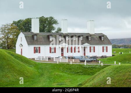 Kanada, Nova Scotia, Annapolis Royal. Fort Anne National Historic Site, Nachbildung der französischen Festung von 1635. Stockfoto