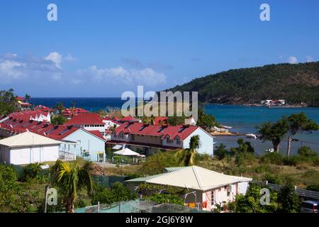 Frankreich, Guadeloupe, Les Saintes. Die Baie du Marigot auf der Insel Terre, de, Haut. Stockfoto