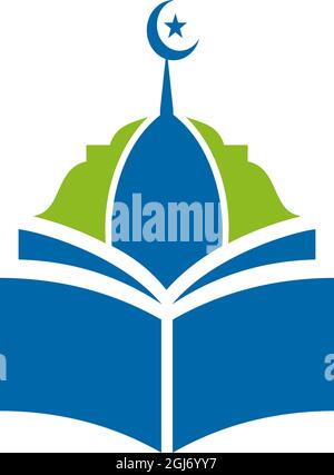 Islamisches Bildungswesen Schule oder Universität Vektor-Logo-Design Stock Vektor