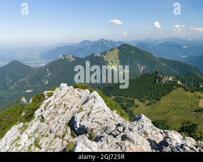 Mt. Kampenwand in den Chiemgauer Alpen in Oberbayern. Europa, Deutschland, Bayern Stockfoto