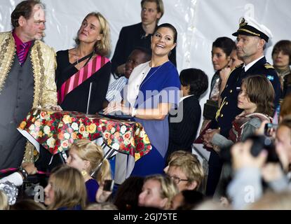 Die schwedische Kronprinzessin Victoria nimmt am 28. September 2011 an der Einweihung der Kinderkultur und des Palastes in Stockholm, Schweden, Teil Stockfoto