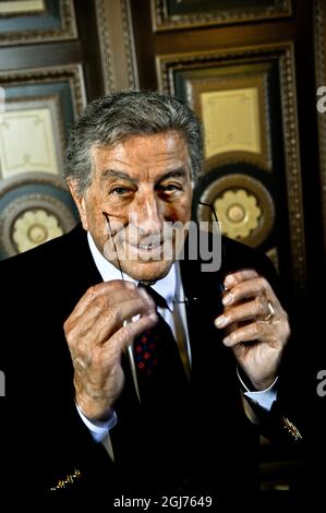 Der amerikanische Sänger Tony Bennett ist mit einem neuen Album auf dem Laufenden und einer der Songs, die er mit Amy Winehouse gemacht hat, war im September die Nummer eins auf Billboards Top 10-Liste. Foto: Niklas Larsson / SCANPIX / kod 10990 Stockfoto