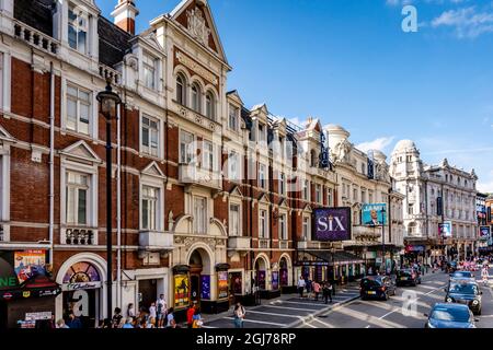 Shaftesbury Avenue (Theaterland) London, Großbritannien Stockfoto