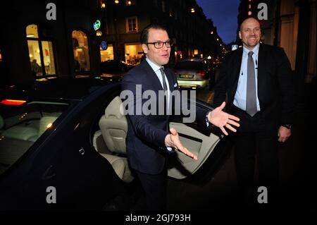 STOCKHOLM 2012-02-22 Prinz Daniel wird am Abend vor seiner Geburt in Stockholm, Schweden, am 22. Februar 2012 sein letztes offizielles Engagement verlassen sehen. Foto: Christian Ornberg / XP / SCANPIX / kod 7101 ** AUS SCHWEDEN HERAUS ** Stockfoto