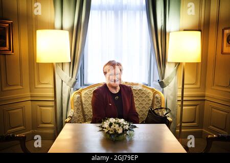 STOCKHOLM 20120222 - Tarja Halonen, Finnlands ehemalige Präsidentin. Foto Anette Nantell / DN / SCANPIX / Kod 3500 Stockfoto