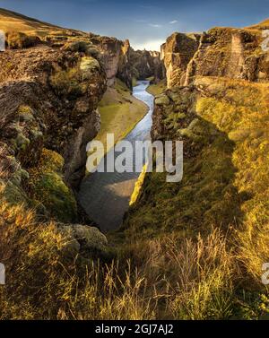 Fjadrargljufur Canyon im Süden Islands Stockfoto