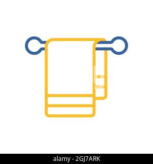 Symbol für „Handtuch in Haken“. Hotelschild. Graph Symbol für Reise-und Tourismus-Website und Apps Design, Logo, App, UI Stock Vektor