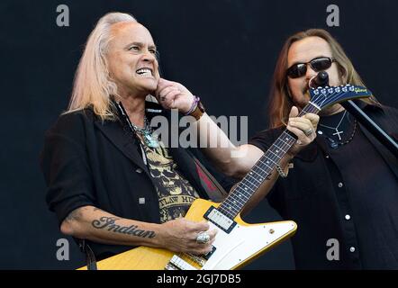 NORJE 20120609 die amerikanische Band Lynyrd Skynyrd tritt am 9. Juni 2012 beim Sweden Rock Festival 2012 in Norje, außerhalb von Solvesborg in Südschweden, auf. Foto: Claudio Bresciani / SCANPIX / Code 10090 Stockfoto