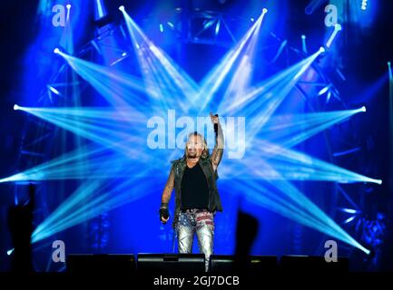 NORJE 20120609 die amerikanische Heavy Metal Band Mötley Crüe tritt am 9. Juni 2012 beim Sweden Rock Festival 2012 in Norje, außerhalb von Solvesborg in Südschweden, auf. Foto: Claudio Bresciani / SCANPIX / Code 10090 Stockfoto