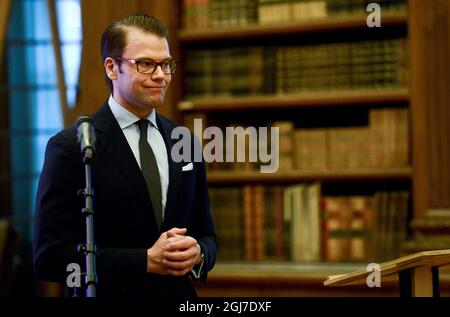 STOCKHOLM 20120619 Prinz Daniel während der Forschungsstipendienzeremonie der Swedish Heart-Lung Foundation im Königlichen Palast in Stockholm, Schweden, am 19. Juni 2012. Foto: Pontus Lundahl / SCANPIX / Code 10050 Stockfoto