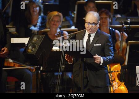 STOCKHOLM 20120828 der amerikanische Singer-Songwriter Paul Simon wird am 28. August 2012 bei einer Zeremonie in Stockholm, Schweden, mit dem Polar Music Prize ausgezeichnet. Foto: Bertil Ericson / SCANPIX / kod 10000 Stockfoto