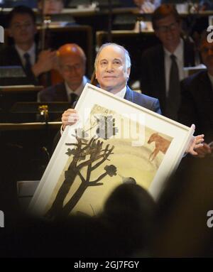 STOCKHOLM 20120828 der amerikanische Singer-Songwriter Paul Simon wird am 28. August 2012 bei einer Zeremonie in Stockholm, Schweden, mit dem Polar Music Prize ausgezeichnet. Foto: Bertil Ericson / SCANPIX / kod 10000 Stockfoto