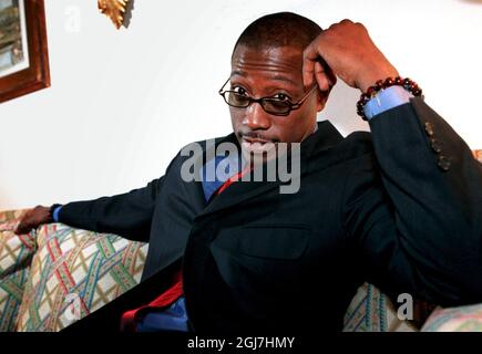 STOCKHOLM Datei 1998-11-06. Der amerikanische Schauspieler Wesley Snipes in Stockholm wirbt für den Film 'Blade' Foto: Frida Hedberg/SCANPIX Code: 60520 Stockfoto