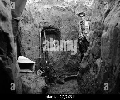 DATEI 1914-1918. Bild aus dem Ersten Weltkrieg. Graben in Frankreich. Stockfoto