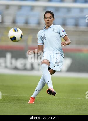 Die französische Louisa Necib in Aktion beim UEFA Women's EURO 2013 Gruppe C Fußballspiel zwischen Spanien und Frankreich beim Idrottsparken in Norrkoping, Schweden, am 15. Juli 2013. Foto: Maja Suslin / SCANPIX / Code 10300 Stockfoto