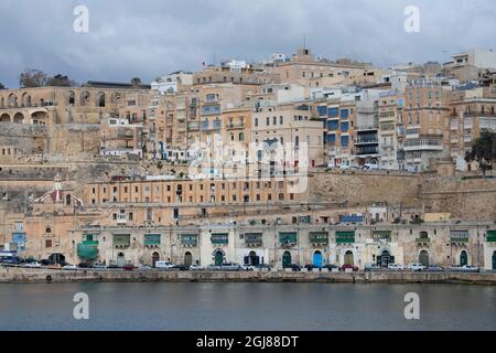 Europa, Malta, Valletta Grand Harbour. Historische Hauptstadt, Hafen. UNESCO. Stockfoto