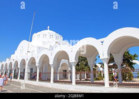 Fira auf der Insel Santorini in Griechenland. Stockfoto