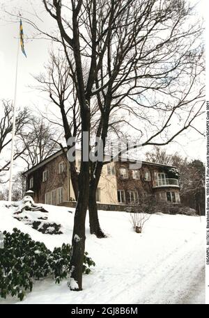 STOCKHOLM 2014-01-29 Datei Dateibild der Villa Solbacken in Stockholm, Schweden 1999. Laut einigen schwedischen Medien ist dies die zukünftige Heimat von Prinz Carl Philip und seiner Freundin Sofia Hellqvist. Es war die vorhergezeigte Heimat des verstorbenen Prinzen Bertil und Prinzessin Lilian. /Originalunterschrift Â©SCANPIX, SCHWEDEN, Stockholm,Sverige, 1999-03-12, Foto:Janerik Henriksson/SCANPIX Code 50011 Prins Carl Philip arver Prins Bertils bostad 'Villa Solbacken' pa Djurgarden i Stockholm. -------------------------------------------------------------------- Prinz Carl Philip von Schweden ist der Erbe der 'Villa Solbacken' in Stockfoto