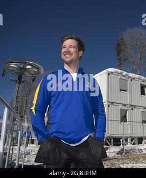 SOTSCHI 2014-02-05 Technischer Leiter des schwedischen Cross-Country-Teams Urban Nilsson bei den Olympischen Spielen 2014 in Sotschi am 5. Februar 2014. Foto: Maja Suslin / TT / Kod 10300 Stockfoto