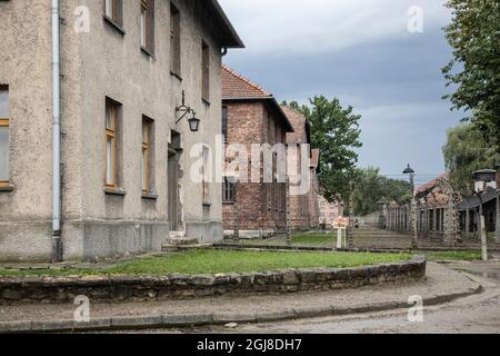 Das Gebäude wurde gebaut, um deutsche Militäroffiziere zu beherbergen, die im Konzentrationslager Auschwitz arbeiteten. Stockfoto