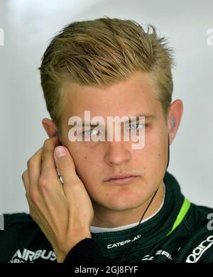 BARCELONA 20140509 Marcus Ericsson (SWE) vom Renault Caterham Team wird beim ersten freien Training des spanischen F1 Grand Prix auf dem Kurs Barcelona-Catalunya in Montmelo am 9. Mai 2014 gesehen. Foto anders Wiklund / TT / kod 10040 Stockfoto