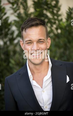 CANNES 2014-05-18 der schwedische Schauspieler Johannes Bah Kuhnke wird während einer Fotosession während der Filmfestspiele von Cannes am 18. Mai 2014 in Frankreich gesehen. Bah Kuhnke OstlundÂ´s dem Film Â „Force Majeure“ des schwedischen Regisseurs Ruben zu sehen, der während des Festivals in der Sektion „UN Certain Regard“ gegeneinander antreten wird. Foto Pontus Lundahl / TT / kod 10050 Stockfoto