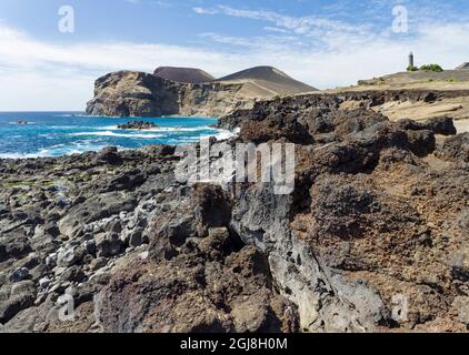 Naturschutzgebiet Vulcao dos Capelinhos. Faial Island, eine Insel auf den Azoren im Atlantischen Ozean. Die Azoren sind eine autonome Region Portugals. Stockfoto