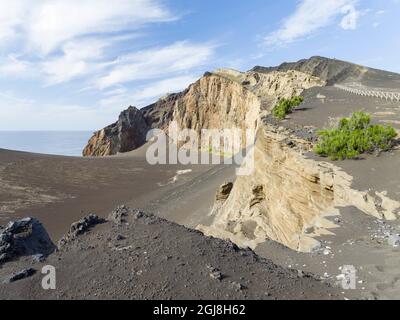 Naturschutzgebiet Vulcao dos Capelinhos. Faial Island, eine Insel auf den Azoren im Atlantischen Ozean. Die Azoren sind eine autonome Region Portugals. Stockfoto