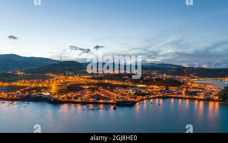 Horta, die Hauptstadt von Faial. Faial Island, eine Insel auf den Azoren im Atlantischen Ozean. Die Azoren sind eine autonome Region Portugals. Stockfoto