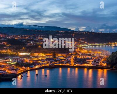 Horta, die Hauptstadt von Faial. Faial Island, eine Insel auf den Azoren im Atlantischen Ozean. Die Azoren sind eine autonome Region Portugals. Stockfoto