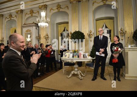 STOCKHOLM 20141210 Dominique Modiano, König Carl Gustaf, Königin