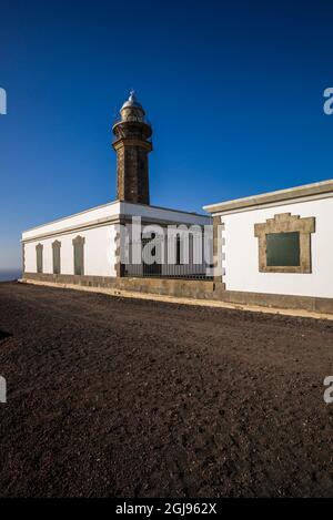Spanien, Kanarische Inseln, Insel El Hierro, Westküste, La Dehesa, Leuchtturm Faro de Orchilla Stockfoto